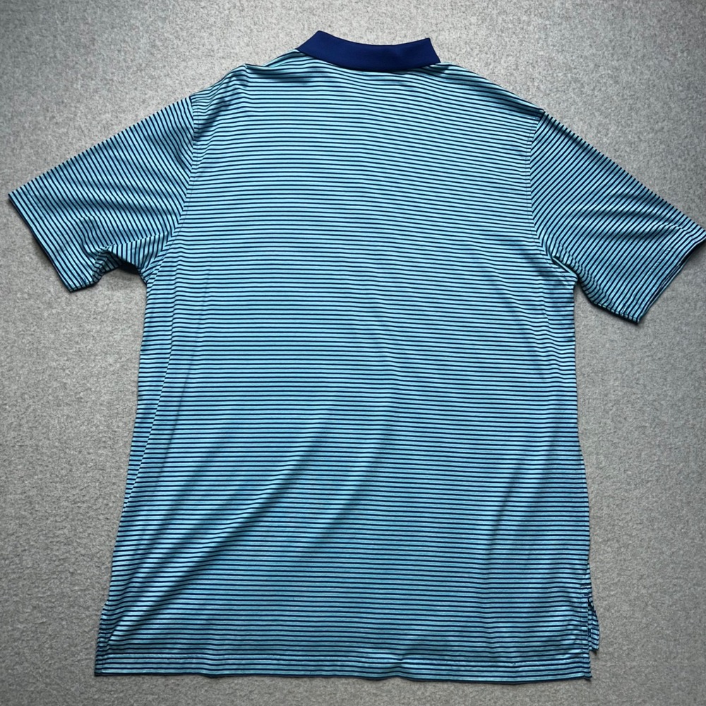 Peter Millar Polo Shirt Mens XL Blue Striped Golf Preppy - Picture 5 of 5